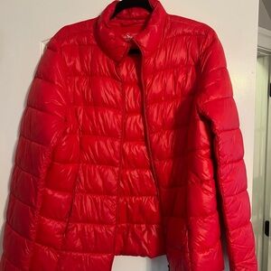 Aqua Red Puffer Jacket
